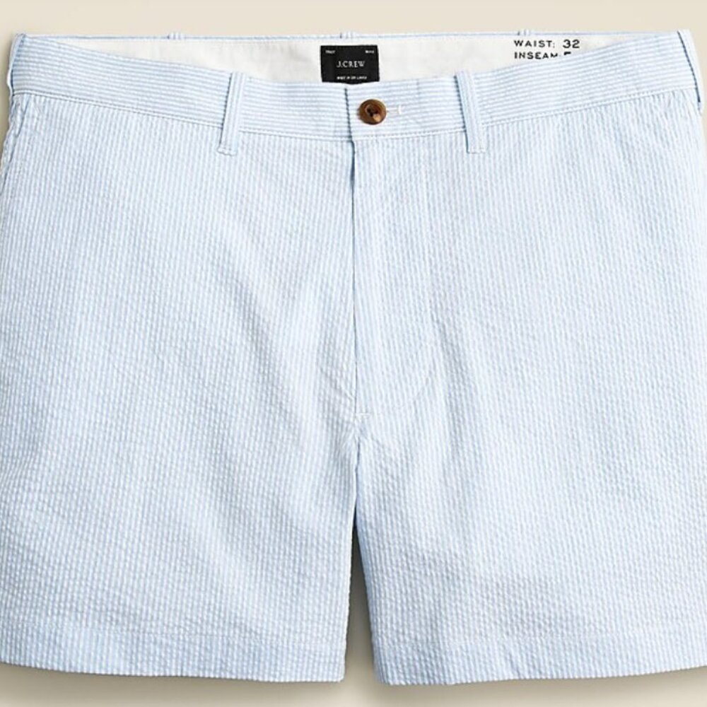 J.Crew 5" Stretch Seersucker Short - Size 34 - NWT!